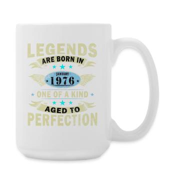 Januar 1976 Vintage-Retro-Geburtstagsgeschenk - Große Tasse 440 ml - Weiß - Rechts