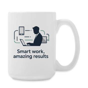 Smart Work Tech Silhouette - Large Mug 440 ml - white - Right