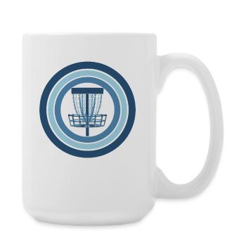 Disc Golf Korb Flug Disc Frisbee Golfszene - Große Tasse 440 ml - Weiß - Rechts