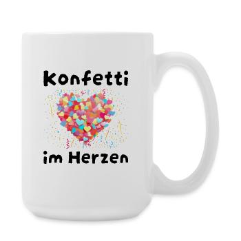 KONFETTI IM HERZEN – Karneval Fasching Party Spruc - Große Tasse 440 ml - Weiß - Rechts