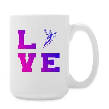 Vintage Handball Design für Handball für Männer - Große Tasse 440 ml - Weiß - Rechts