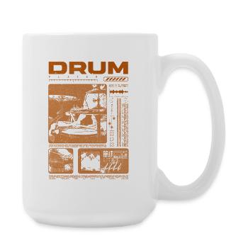 Rock-Schlagzeuger, Trommelspieler, Streetwear - Große Tasse 440 ml - Weiß - Rechts