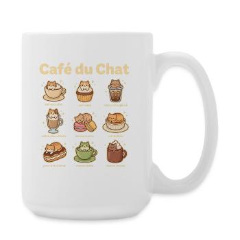 Katzencafé Motive – Leckereien - Große Tasse 440 ml - Weiß - Rechts