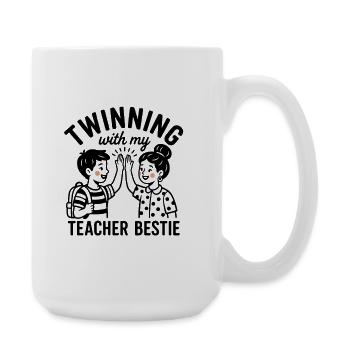 Twinning with my Teacher Bestie - Large Mug 440 ml - white - Right