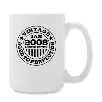 Januar 2008 | Aged to perfection | Geburtstag - Große Tasse 440 ml - Weiß - Rechts