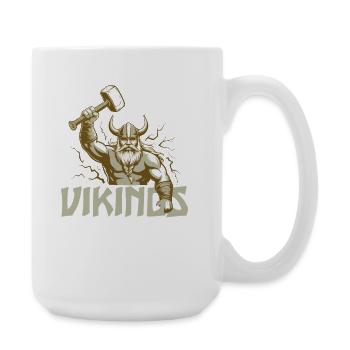Wikinger Viking Legende Seemann Odin Rabe Kämpfer - Große Tasse 440 ml - Weiß - Rechts