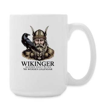 Wikinger Viking Legende Seemann Odin Rabe Kämpfer - Große Tasse 440 ml - Weiß - Rechts