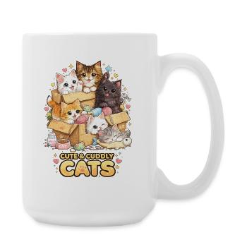 Petit chaton câlin dans une boîte - Grande tasse 440 ml - blanc - Droite