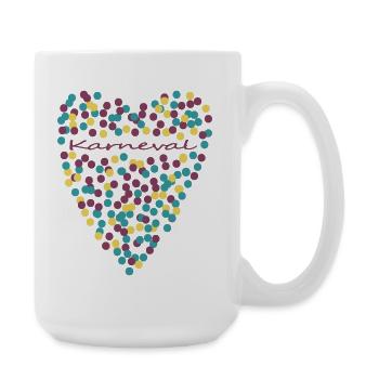 Karneval mit Herz - Große Tasse 440 ml - Weiß - Rechts