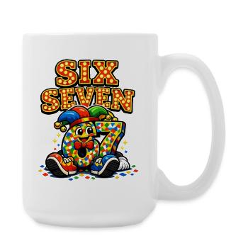 67 Six Seven Karneval Kostüm Lustig Geschenk - Große Tasse 440 ml - Weiß - Rechts