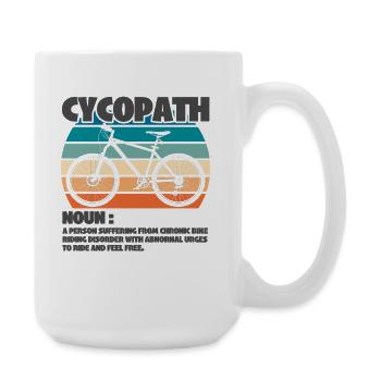 Cycopath Mountain Biking Retro Vintage - Large Mug 440 ml - white - Right