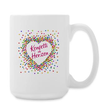 Konfetti im Herzen - Karneval im Blut Kostüm - Große Tasse 440 ml - Weiß - Rechts
