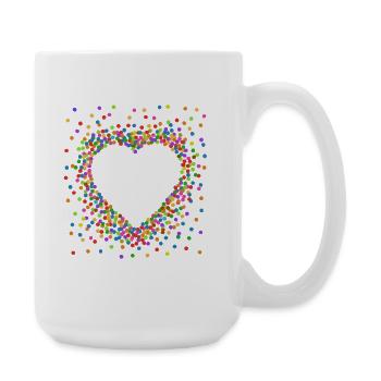 Konfetti im Herzen - Karneval im Blut Kostüm - Große Tasse 440 ml - Weiß - Rechts