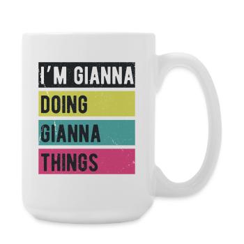 Je suis Gianna qui fait des couleurs rétro de Gianna Things - Grande tasse 440 ml - blanc - Droite