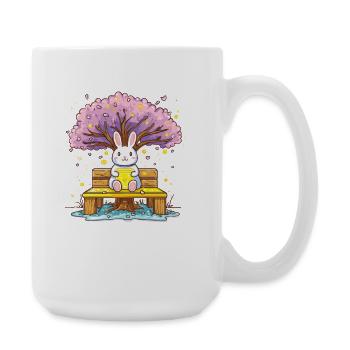 Un lapin au miel sur l’arbre - Grande tasse 440 ml - blanc - Droite
