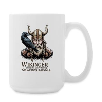 Wikinger Viking Legende Seemann Odin Rabe Kämpfer - Große Tasse 440 ml - Weiß - Rechts