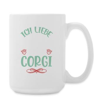 Ich liebe meinen Corgi - Große Tasse 440 ml - Weiß - Rechts