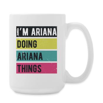 Je suis Ariana Faisant des choses Ariana Couleurs Rétro - Grande tasse 440 ml - blanc - Droite