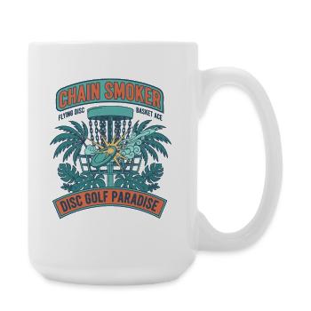 Panier de disques volant Disc Golf Smoker Chain-Smoker - Grande tasse 440 ml - blanc - Droite