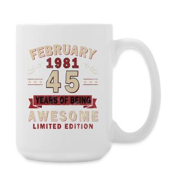 Februar 1981 - Februar 1981 Geschenk - Große Tasse 440 ml - Weiß - Rechts