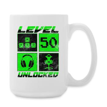 Level 50 unlocked - Gamer - Birthday - Gift - Large Mug 440 ml - white - Right