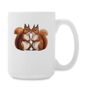 Twin Squirrel Lovers - Large Mug 440 ml - white - Right