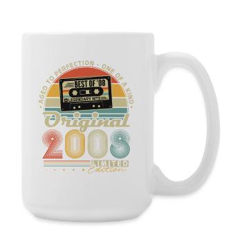 Original 2008 Vintage Vintage Birthday Retro - Large Mug 440 ml - white - Right