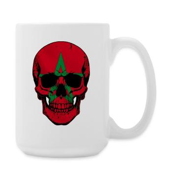 Moroccan Skull - Crâne avec le drapeau du Maroc - Grande tasse 440 ml - blanc - Droite
