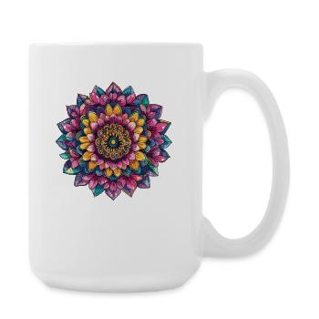 Fleurs de Mandala Vivantes - Grande tasse 440 ml - blanc - Droite