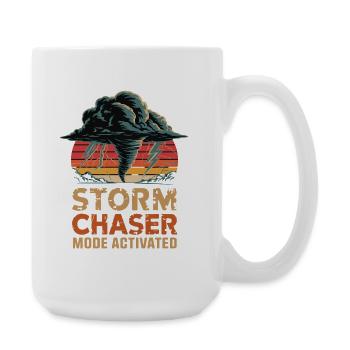 Storm Chaser Mode Activated Tornado Sturmjäger - Large Mug 440 ml - white - Right