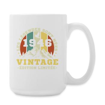 1946 Vintage Rétro Cadeau D'anniversaire - Grande tasse 440 ml - blanc - Droite