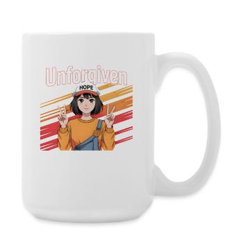 Anime Girl Peace & Hope – Vintage Retro Look - Große Tasse 440 ml - Weiß - Rechts