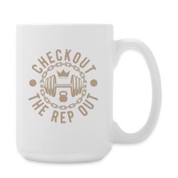 Fitness Motivation Bodybuilder Checkout The Rap - Große Tasse 440 ml - Weiß - Rechts