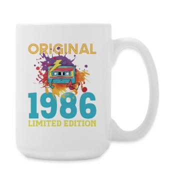 40 Year Anniversary 1986 Retro Vintage Cassette - Large Mug 440 ml - white - Right