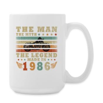 Classic 1986 Vintage Vintage Retro Motorcycle - Large Mug 440 ml - white - Right