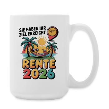 Rente Pensionist Pensionierung 2026 Mann & Frau - Große Tasse 440 ml - Weiß - Rechts