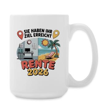 Rente Pensionist Pensionierung 2026 Mann & Frau - Große Tasse 440 ml - Weiß - Rechts