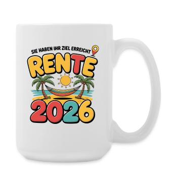 Rente Pensionist Pensionierung 2026 Mann & Frau - Große Tasse 440 ml - Weiß - Rechts