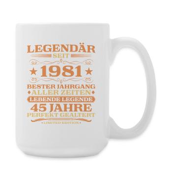 1981 vintage 45 years perfectly aged - Large Mug 440 ml - white - Right