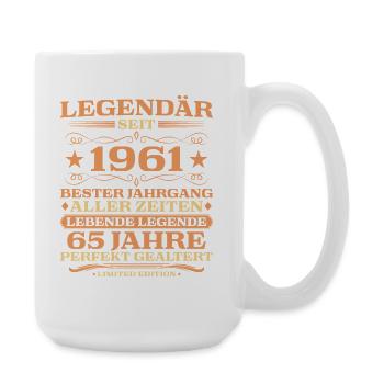 1961 vintage 65 years perfectly aged - Large Mug 440 ml - white - Right