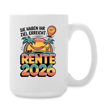 Rente Pensionist Pensionierung 2026 Mann & Frau - Große Tasse 440 ml - Weiß - Rechts