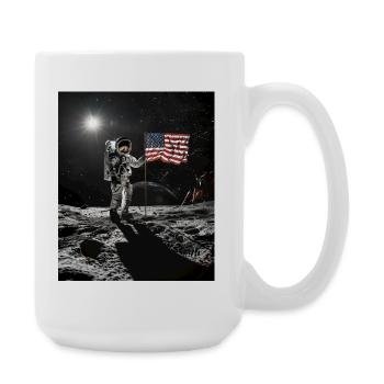 Astronaut on moon - Large Mug 440 ml - white - Right