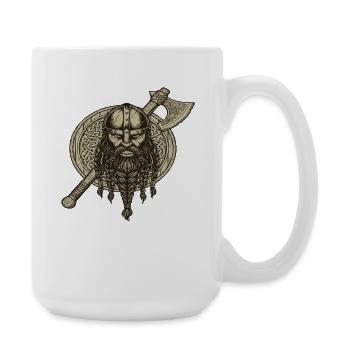 Wikinger Viking Legende Seemann Odin Rabe Kämpfer - Große Tasse 440 ml - Weiß - Rechts