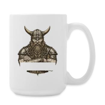 Wikinger Viking Legende Seemann Odin Rabe Kämpfer - Große Tasse 440 ml - Weiß - Rechts