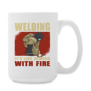 Schweißer Spruch Geschenke Für Metallbauer  - Große Tasse 440 ml - Weiß - Rechts
