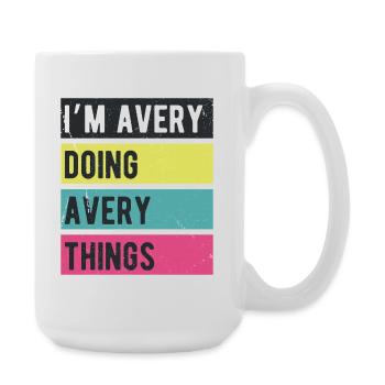 Je suis Avery qui fait des couleurs rétro d’Avery Things - Grande tasse 440 ml - blanc - Droite