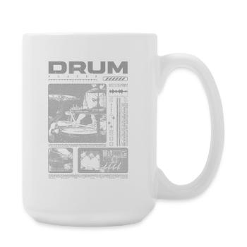 Rock-Schlagzeuger, Trommelspieler, Streetwear - Große Tasse 440 ml - Weiß - Rechts