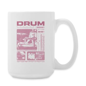 Rock-Schlagzeuger, Trommelspieler, Streetwear - Große Tasse 440 ml - Weiß - Rechts