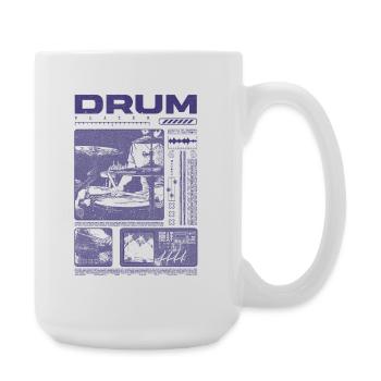 Rock-Schlagzeuger, Trommelspieler, Streetwear - Große Tasse 440 ml - Weiß - Rechts