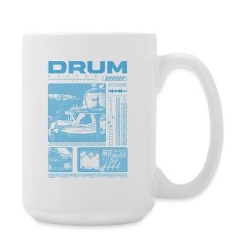 Rock-Schlagzeuger, Trommelspieler, Streetwear - Große Tasse 440 ml - Weiß - Rechts